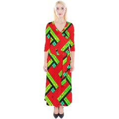 Pop Art Mosaic Quarter Sleeve Wrap Maxi Dress by essentialimage365