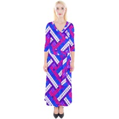 Pop Art Mosaic Quarter Sleeve Wrap Maxi Dress by essentialimage365