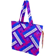 Pop Art Mosaic Drawstring Tote Bag by essentialimage365