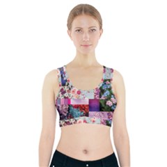 Pink Purple Aesthetic Sports Bra With Pocket by designsbymallika