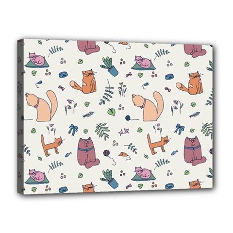 Funny Cats Canvas 16  X 12  (stretched) by SychEva