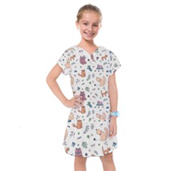 Funny Cats Kids  Drop Waist Dress by SychEva