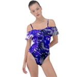 Fractal Lava Frill Detail One Piece Swimsuit