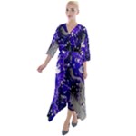 Fractal Lava Quarter Sleeve Wrap Front Maxi Dress