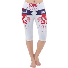 All You Need Is Love Lightweight Velour Cropped Yoga Leggings by DinzDas