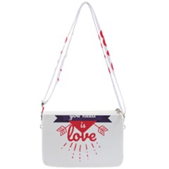 All You Need Is Love Double Gusset Crossbody Bag by DinzDas