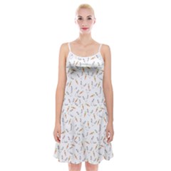 Cute Bunnies And Carrots Pattern, Light Colored Theme Spaghetti Strap Velvet Dress by Casemiro