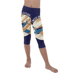 Airplane - I Need Altitude Adjustement Kids  Lightweight Velour Capri Leggings  by DinzDas