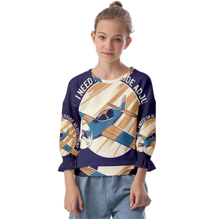 Airplane - I Need Altitude Adjustement Kids  Cuff Sleeve Top