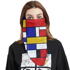 Stripes And Colors Textile Pattern Retro Face Covering Bandana (triangle) by DinzDas