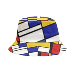 Stripes And Colors Textile Pattern Retro Inside Out Bucket Hat by DinzDas
