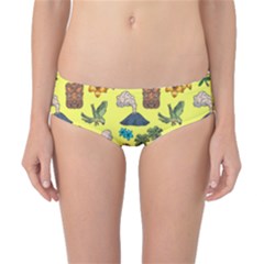 Tropical Island Tiki Parrots, Mask And Palm Trees Classic Bikini Bottoms by DinzDas