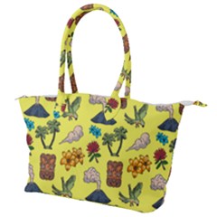 Tropical Island Tiki Parrots, Mask And Palm Trees Canvas Shoulder Bag by DinzDas