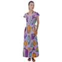 Back To School And Schools Out Kids Pattern Flutter Sleeve Maxi Dress View1