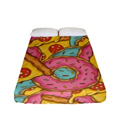 Fast Food Pizza And Donut Pattern Fitted Sheet (full/ Double Size) by DinzDas