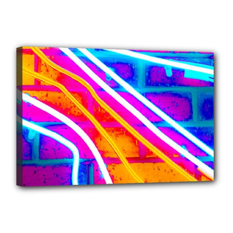 Pop Art Neon Wall Canvas 18  X 12  (stretched) by essentialimage365