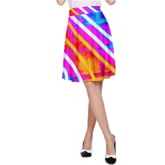 Pop Art Neon Wall A-line Skirt by essentialimage365