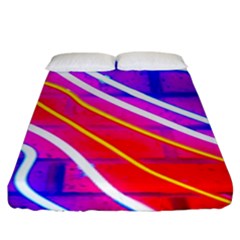 Pop Art Neon Lights Fitted Sheet (king Size) by essentialimage365