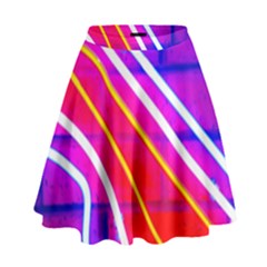 Pop Art Neon Lights High Waist Skirt by essentialimage365