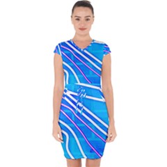 Pop Art Neon Wall Capsleeve Drawstring Dress  by essentialimage365