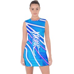 Pop Art Neon Wall Lace Up Front Bodycon Dress by essentialimage365