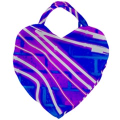 Pop Art Neon Wall Giant Heart Shaped Tote by essentialimage365