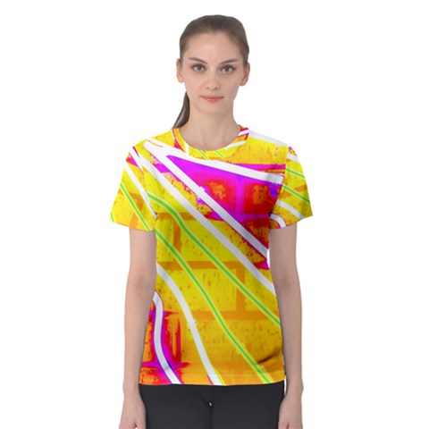 Pop Art Neon Wall Women s Sport Mesh Tee by essentialimage365