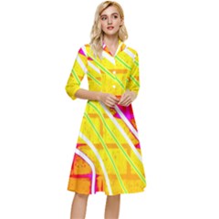 Pop Art Neon Wall Classy Knee Length Dress by essentialimage365