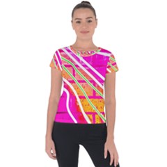 Pop Art Neon Wall Short Sleeve Sports Top  by essentialimage365