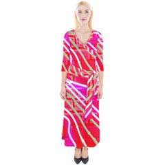 Pop Art Neon Wall Quarter Sleeve Wrap Maxi Dress by essentialimage365