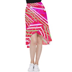 Pop Art Neon Wall Frill Hi Low Chiffon Skirt by essentialimage365