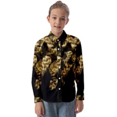 Bud Gilt  Kids  Long Sleeve Shirt by MRNStudios