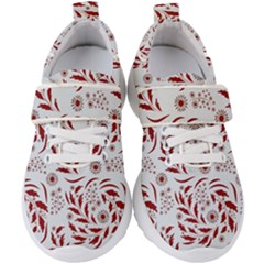 Folk Flowers Art Pattern Floral Abstract Surface Design  Seamless Pattern Kids  Velcro Strap Shoes by Eskimos