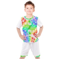 Fpd Batik Rainbow Pattern Kids  Tee And Shorts Set by myblueskye777