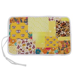 Yellow Floral Aesthetic Pen Storage Case (s) by designsbymallika