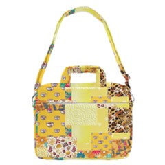 Yellow Floral Aesthetic Macbook Pro Shoulder Laptop Bag  by designsbymallika