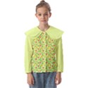 Vector Fruits pattern, pastel colors, yellow background Kids  Peter Pan Collar Blouse View1