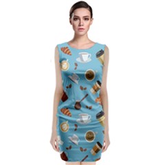 Coffee Time Sleeveless Velvet Midi Dress by SychEva