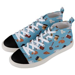 Coffee Time Men s Mid-top Canvas Sneakers by SychEva