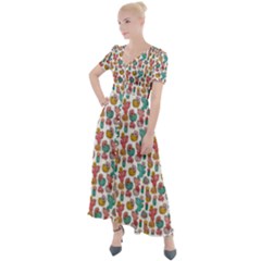 Cactus Love Button Up Short Sleeve Maxi Dress by designsbymallika