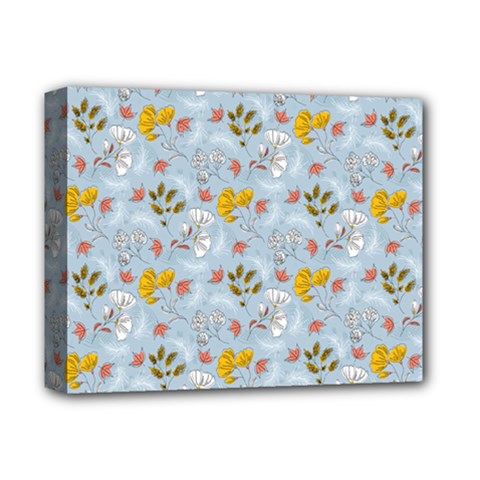 Blue Florals Deluxe Canvas 14  X 11  (stretched) by designsbymallika