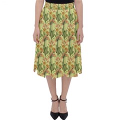 Green Pastel Pattern Classic Midi Skirt by designsbymallika