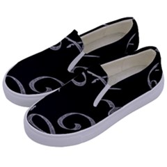 Kelpie Horses Black And White Inverted Kids  Canvas Slip Ons by Abe731