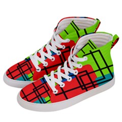 Colorful Rectangle Boxes Men s Hi-top Skate Sneakers by Magicworlddreamarts1