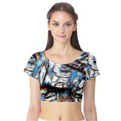 Rainbow Vortex Short Sleeve Crop Top by MRNStudios