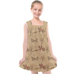 Foxhunt Horse And Hounds Kids  Cross Back Dress by Abe731