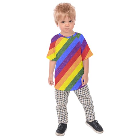 Lgbt Pride Motif Flag Pattern 1 Kids  Raglan Tee by dflcprintsclothing