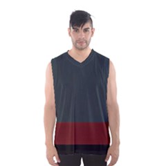 Navy Blue Red Stripe Crest Men s Basketball Tank Top by Abe731