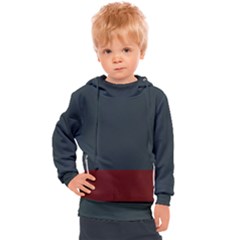 Navy Blue Red Stripe Crest Kids  Hooded Pullover by Abe731