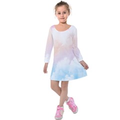 Morning Sky Love Kids  Long Sleeve Velvet Dress by designsbymallika